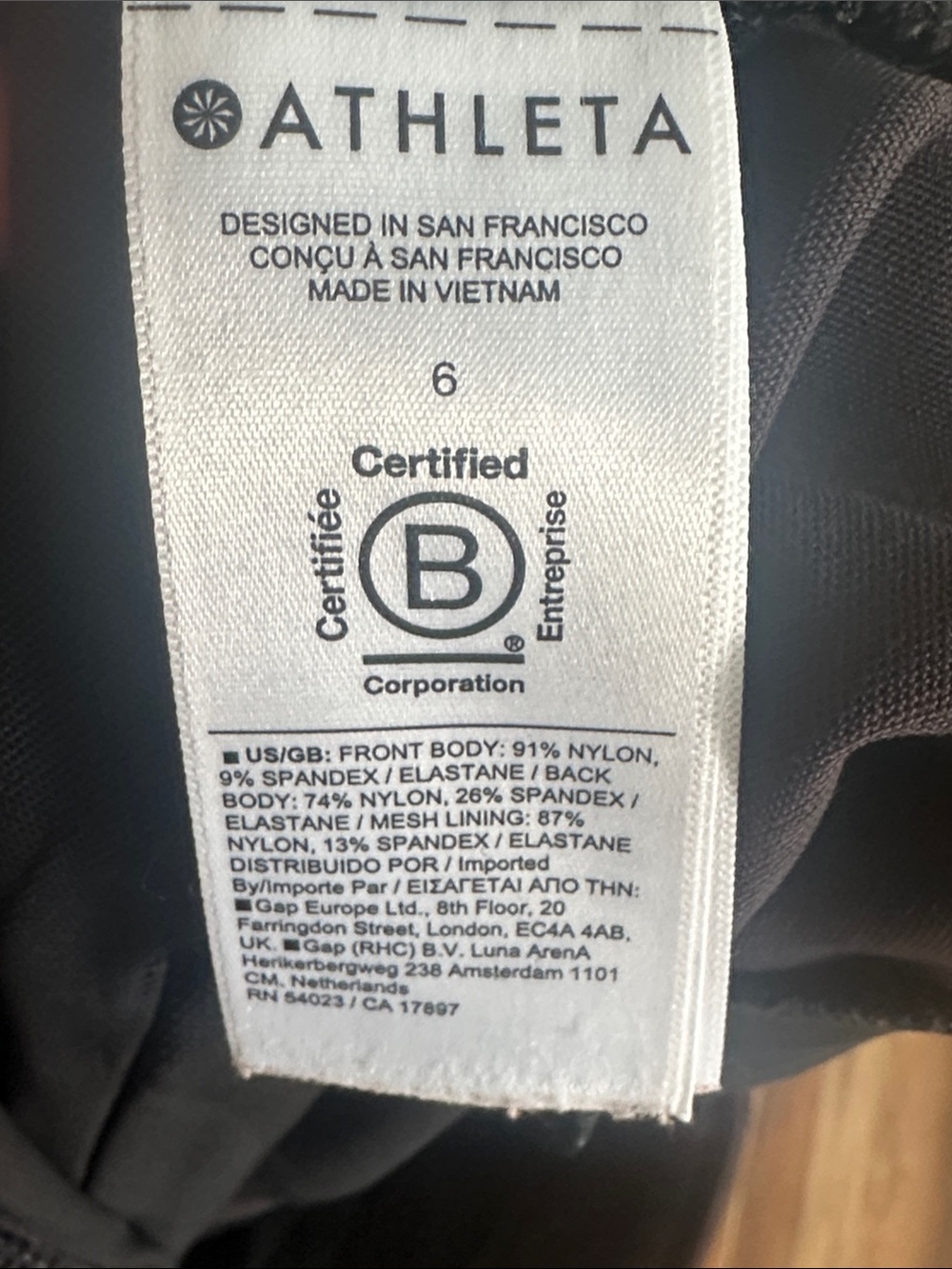 Athleta Black Straight-Leg Pull On Active Dress Pants 6 - Picture 5 of 5
